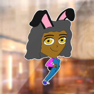 Vinilos Para Cristales botón chibi bunnygirl