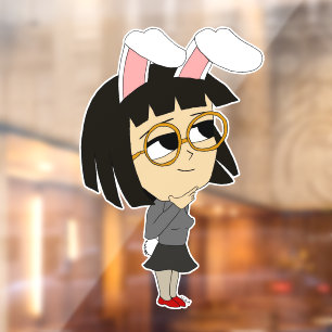 Vinilos Para Cristales botón chibi bunnygirl