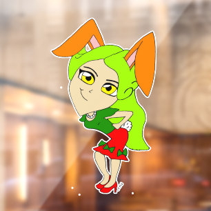 Vinilos Para Cristales botón chibi bunnygirl