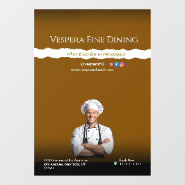 Vinilos Para Cristales Brown Black Chef Restaurants and Food Lovers