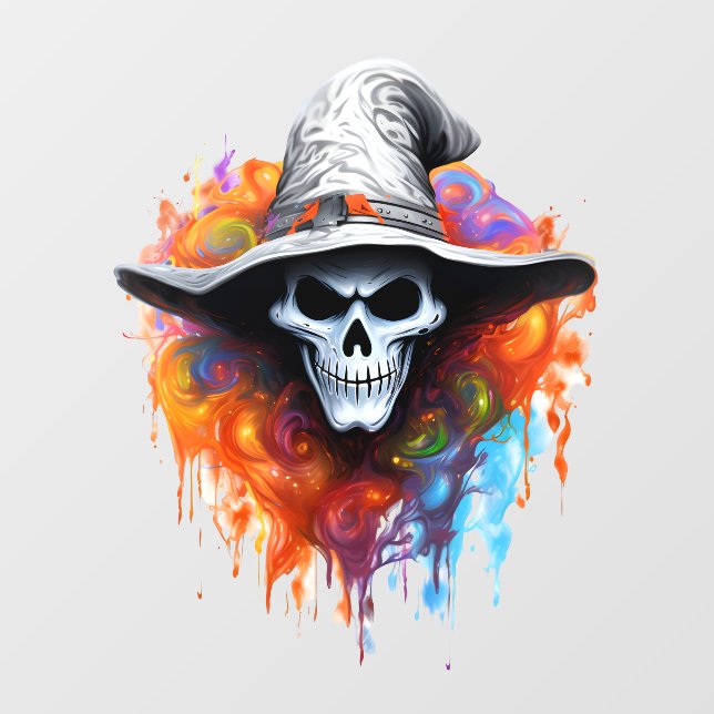Vinilos Para Cristales Bruja de Halloween (Hoja)