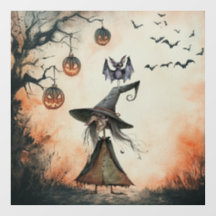 Brujas Murciélagos y Jack O'Lanterns Halloween