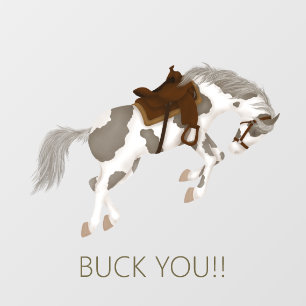 Vinilos Para Cristales ¡Buck You! Gracioso Caballo Pinto