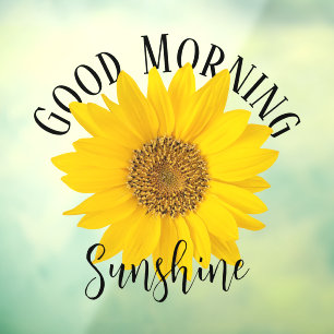 Vinilos Para Cristales Buenos días Sunshine Sunflower