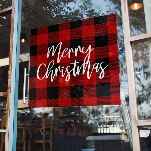 Vinilos Para Cristales Búfalo Rojo Moderno Jugado Feliz Navidad (Subido por el creador)