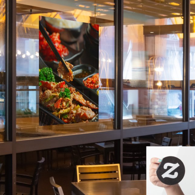 Vinilos Para Cristales Bulgogi de comida coreana o parrillada de ternera  (ventana del restaurante)