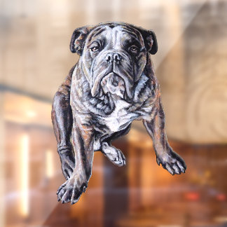Vinilos Para Cristales Bulldog Decoración Bulldog Ventana Arte Llamar Per