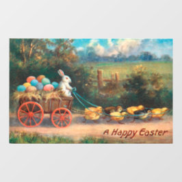 Vinilos Para Cristales Bunny With Egong Wagon Window Cling