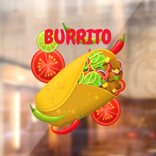 Vinilos Para Cristales Burrito de cocina mexicana