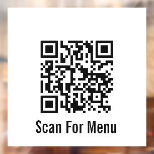 Vinilos Para Cristales Buscar el menú Código QR blanco y negro