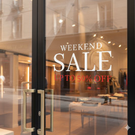 Vinilos Para Cristales Business Elegant Minimal White & Red | Store Sale 