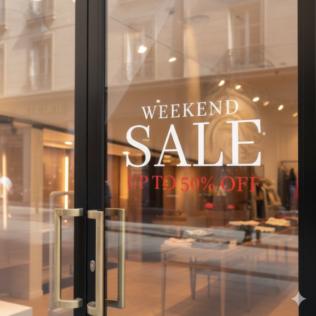 Vinilos Para Cristales Business Elegant Minimal White & Red | Store Sale  (Subido por el creador)