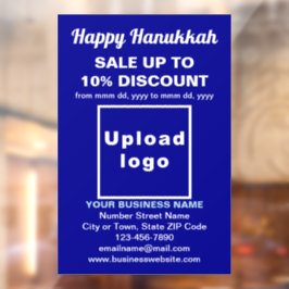 Vinilos Para Cristales Business Hanukkah Sale en Blue Window Cling