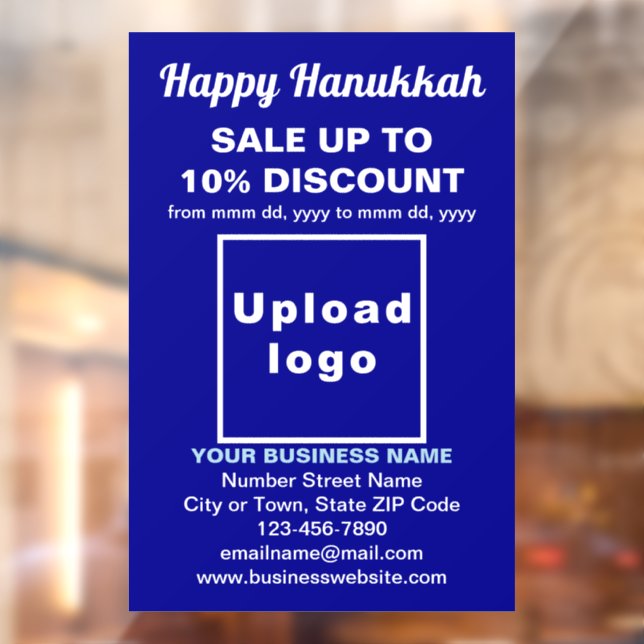 Vinilos Para Cristales Business Hanukkah Sale en Blue Window Cling (Hoja 2)