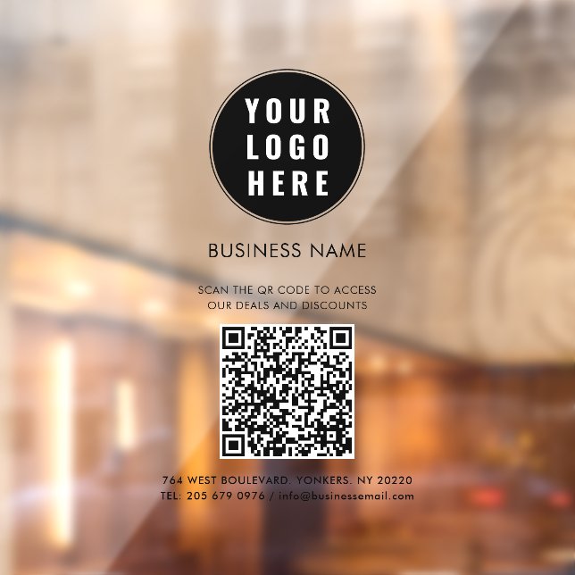 Vinilos Para Cristales Business Logo and QR Code Custom (Hoja 2)