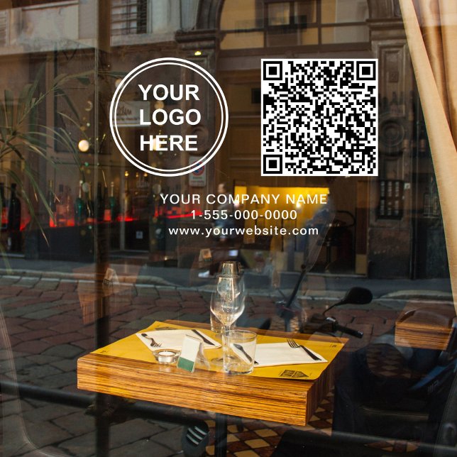Vinilos Para Cristales Business Logo Create Your QR Code Horizontal (Business Logo Create Your QR Code Horizontal Window Cling)