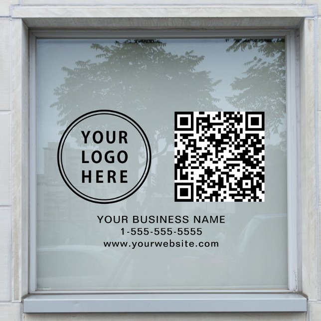 Vinilos Para Cristales Business Logo QR Code Horizontal (Business Logo QR Code Horizontal Window Cling)