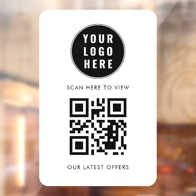 Vinilos Para Cristales Business Logo QR Code Scan Here Simple (Hoja 2)