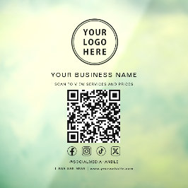 Vinilos Para Cristales Business Logo QR Code Social Media