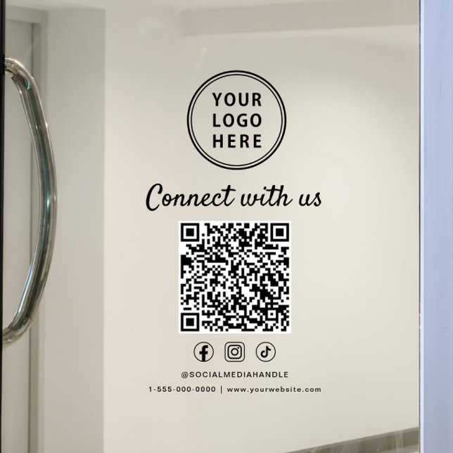 Vinilos Para Cristales Business Logo Social Media Create Your QR Code (Business Logo Social Media Create Your QR Code Window Cling)
