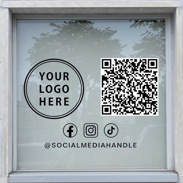 Vinilos Para Cristales Business Logo Social Media Create Your QR Code (Business Logo Social Media Create Your QR Code Window Cling)