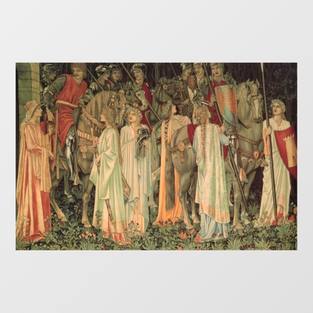 Vinilos Para Cristales Caballeros medievales de la Mesa Redonda (Hoja)