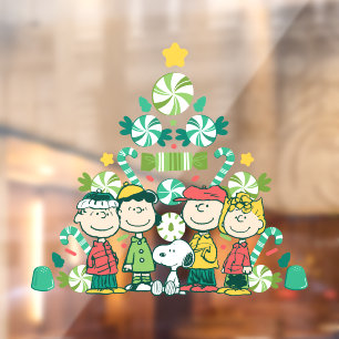 Vinilos Para Cristales Cacahuetes Árbol de Navidad de menta