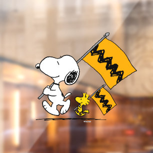 Vinilos Para Cristales Cacahuetes Banderas Snoopy & Woodstock