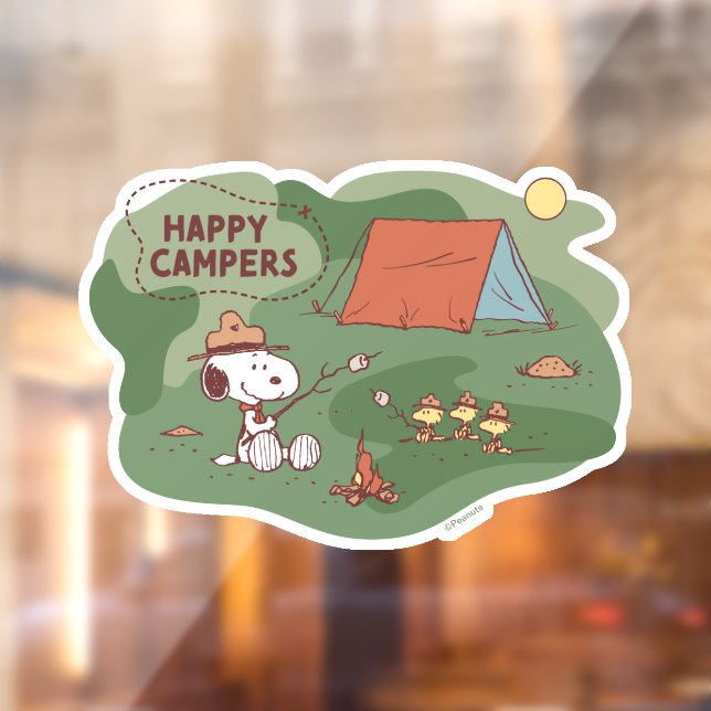Vinilos Para Cristales Cacahuetes | Camperas felices Snoopy y Woodstock (Hoja 2)