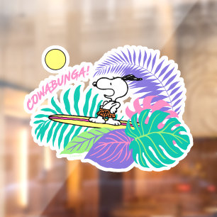 Vinilos Para Cristales Cacahuetes   Cowabunga Snoopy