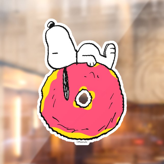 Vinilos Para Cristales Cacahuetes | Donut rosado Snoopy (Hoja 2)