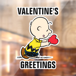 Vinilos Para Cristales Cacahuetes El día de San Valentín Charlie Brown