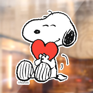 Vinilos Para Cristales Cacahuetes EL DÍA DE SAN VALENTÍN Snoopy Heart