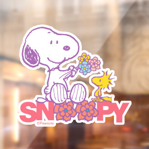 Vinilos Para Cristales Cacahuetes   Flores Snoopy & Woodstock