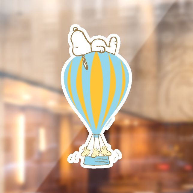 Vinilos Para Cristales Cacahuetes | Globo de aire caliente Snoopy & Woods (Hoja 2)