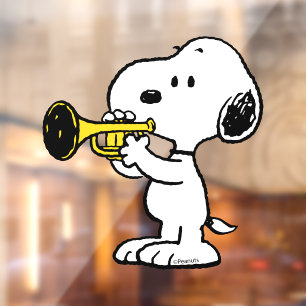 Vinilos Para Cristales Cacahuetes Jugador de trompeta Snoopy