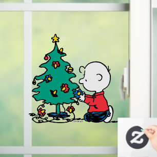 Vinilos Para Cristales Cacahuetes Luces de Navidades de Charlie Brown
