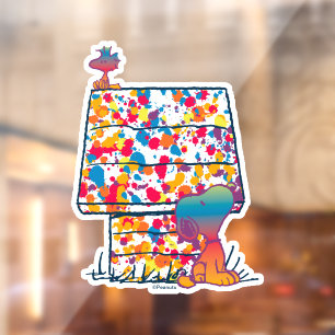 Vinilos Para Cristales Cacahuetes   Pintura arcoiris de Snoopy y Woodstoc