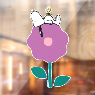 Vinilos Para Cristales Cacahuetes Silbato de flor de Snoopy y Woodstock