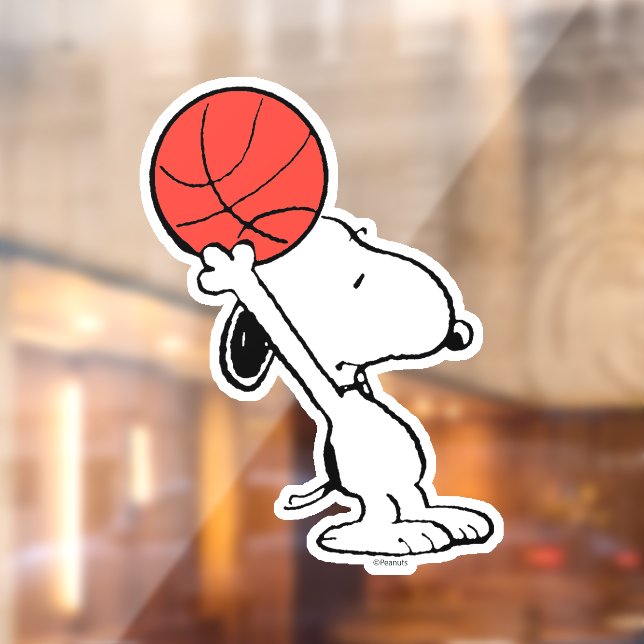 Vinilos Para Cristales Cacahuetes | Snoopy Basketball Hoop Shot (Hoja 2)