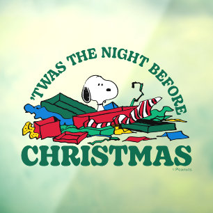 Vinilos Para Cristales Cacahuetes Snoopy "Esta fue la noche antes de lo