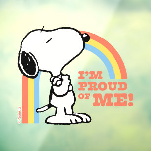 Vinilos Para Cristales Cacahuetes   Snoopy Estoy orgulloso de mí