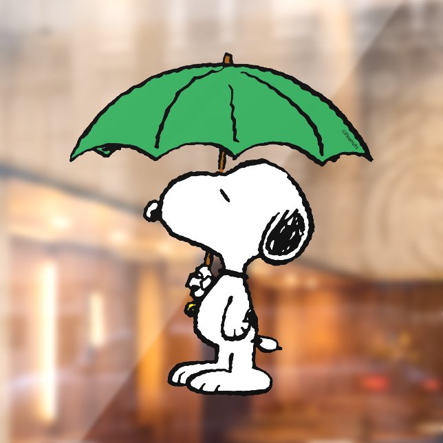 Vinilos Para Cristales Cacahuetes | Snoopy Green Umbrella (Hoja 2)