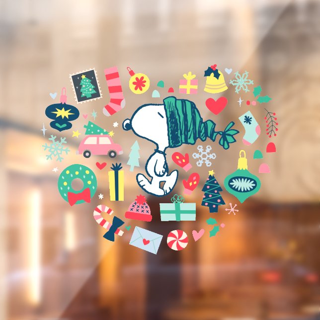 Vinilos Para Cristales Cacahuetes | Snoopy Holiday Happiness Heart (Hoja 2)