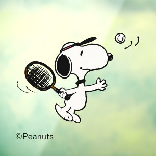 Vinilos Para Cristales Cacahuetes   Snoopy Juega Al Tenis