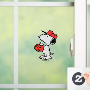 Vinilos Para Cristales Cacahuetes   Snoopy Making the Catch