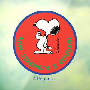 Vinilos Para Cristales Cacahuetes Snoopy Raw Strength & Courage Badge