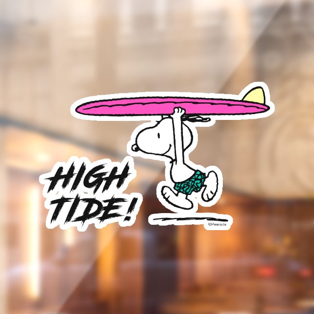 Vinilos Para Cristales Cacahuetes | Snoopy Running to the Surf (Hoja 2)