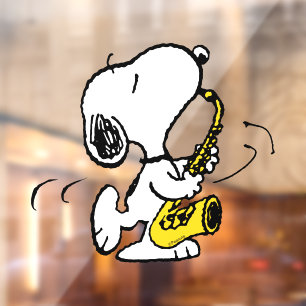 Vinilos Para Cristales Cacahuetes Snoopy Saxophone Player