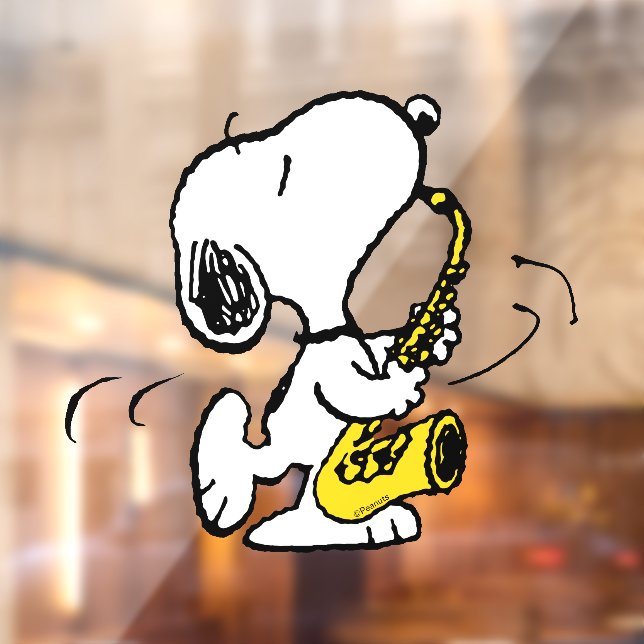 Vinilos Para Cristales Cacahuetes | Snoopy Saxophone Player (Hoja 2)